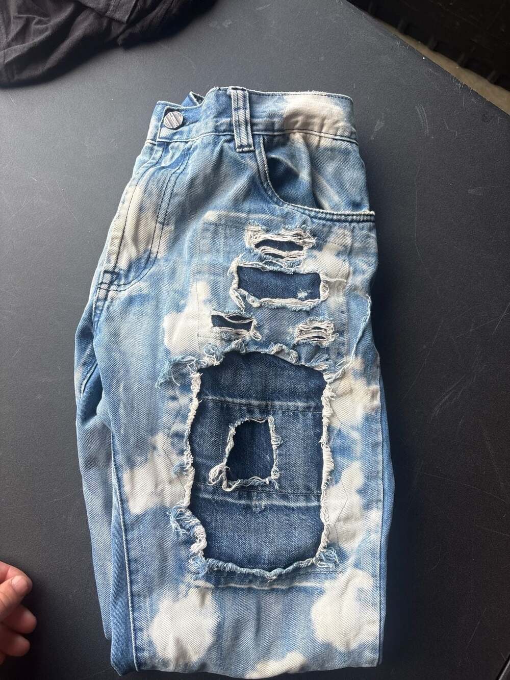 FWRD Denim & Co. Men's Size 36 Distressed Patchwork Acid Wash Jeans